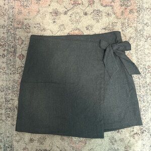 Mini Bow Wrap Work Skirt